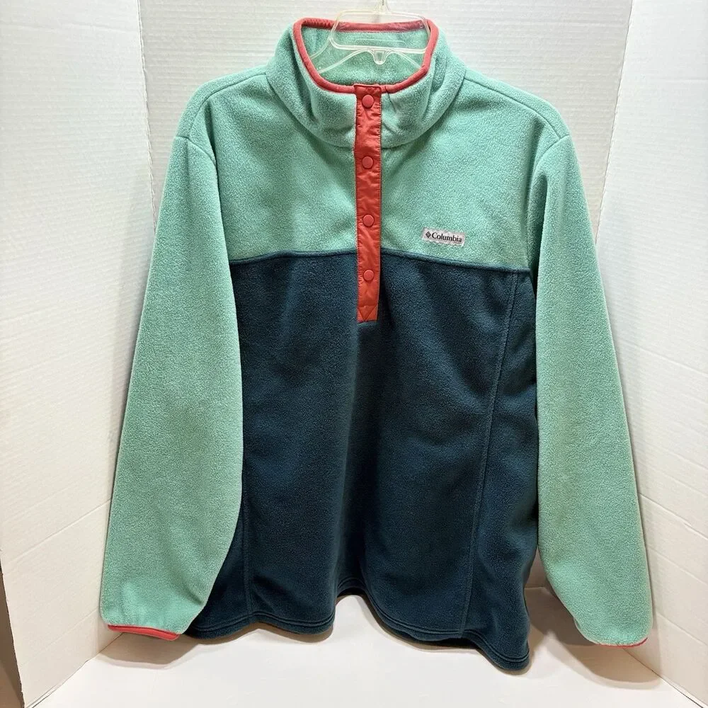 Women’s Columbia Benton Springs Fleece 1/2 Snap Pullover Sz 2X New $65 Gorpcore